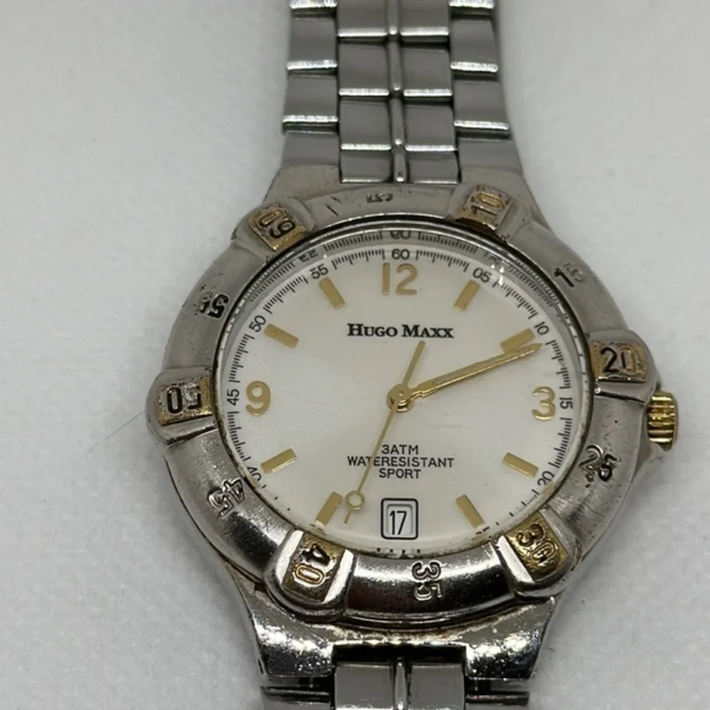 Hugo Maxx Men's Dress Watch. Calendar‎ On Face. Gold Accents​​​​​​​​​​
